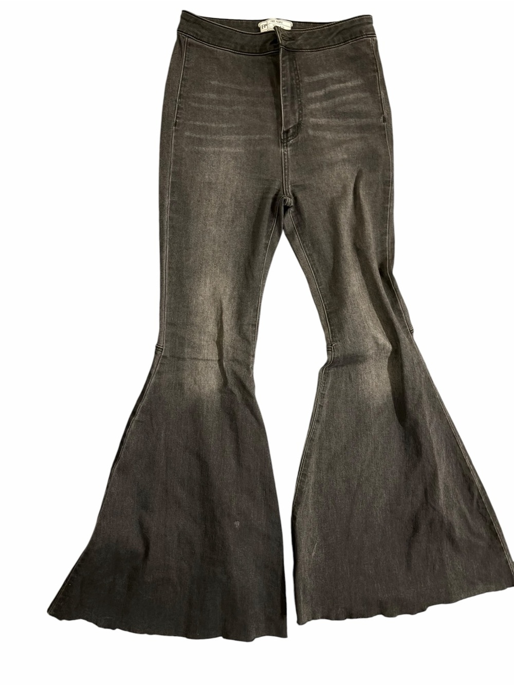 Free People Black High-Rise Flare Jeans - Picture 2 of 6